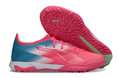 Men's Puma Ultra Ultimate TF Football Shoes - Pink/Coral Pink/Turquoise Blue