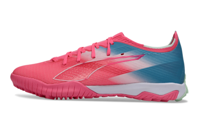 Men's Puma Ultra Ultimate TF Football Shoes - Pink/Coral Pink/Turquoise Blue