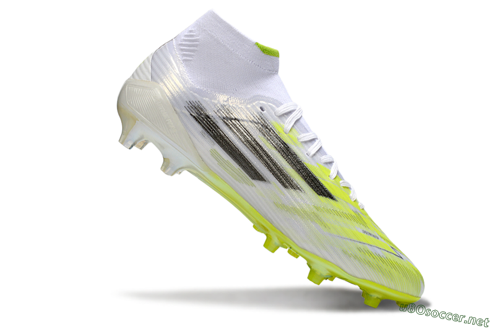 Men's Adidas F50 Pro Mid FG Football Boots - Yellow/Neon Lime/White 4