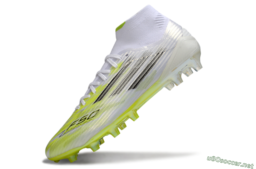 Men's Adidas F50 Pro Mid FG Football Boots - Yellow/Neon Lime/White 5