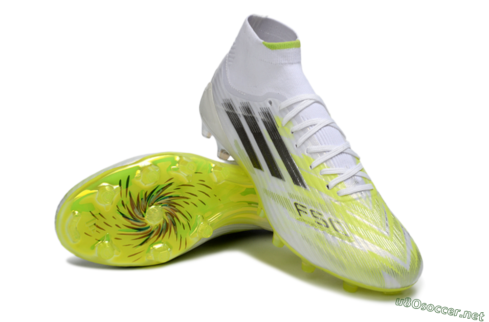 Men's Adidas F50 Pro Mid FG Football Boots - Yellow/Neon Lime/White 3
