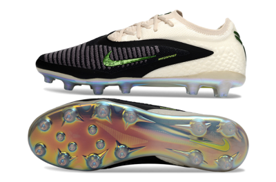Unisex Nike Phantom 6 Low Elite AG Football Boots - Black/Green Glint/White Frost