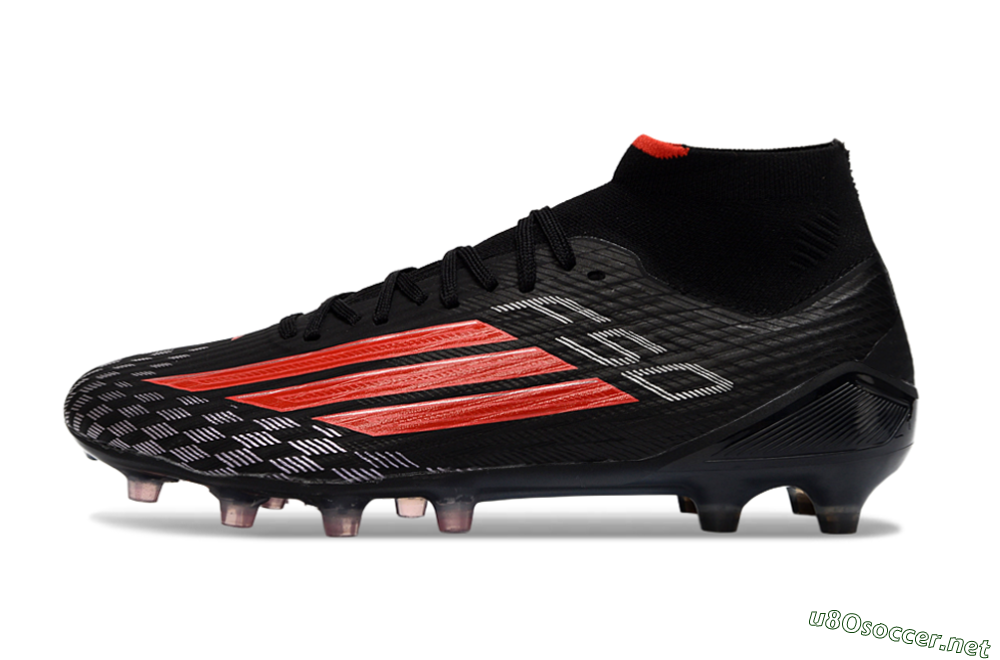 Men's Adidas F50 Pro Mid FG Football Boots - Black/Fiery Red/Jet Black 0