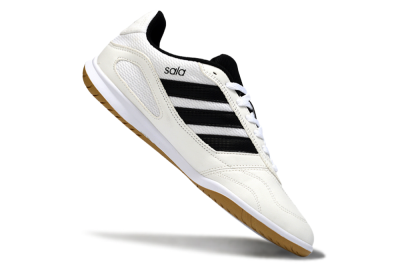 Men's Adidas Top Sala IC Football Shoes - White/Classic Black/Golden Tan