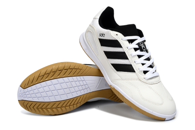 Men's Adidas Top Sala IC Football Shoes - White/Classic Black/Golden Tan