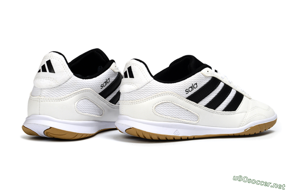 Men's Adidas Top Sala IC Football Shoes - White/Classic Black/Golden Tan 6