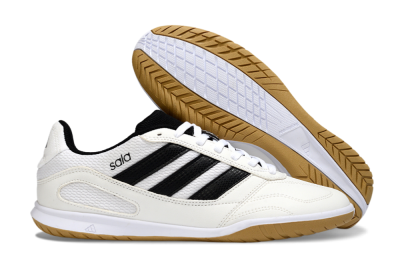 Men's Adidas Top Sala IC Football Shoes - White/Classic Black/Golden Tan