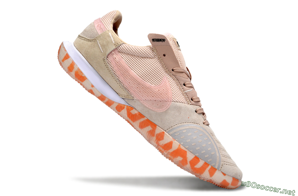 Unisex Nike Street Gato IC Football Shoes - Beige/Peachy Tone/Coral Accents 4