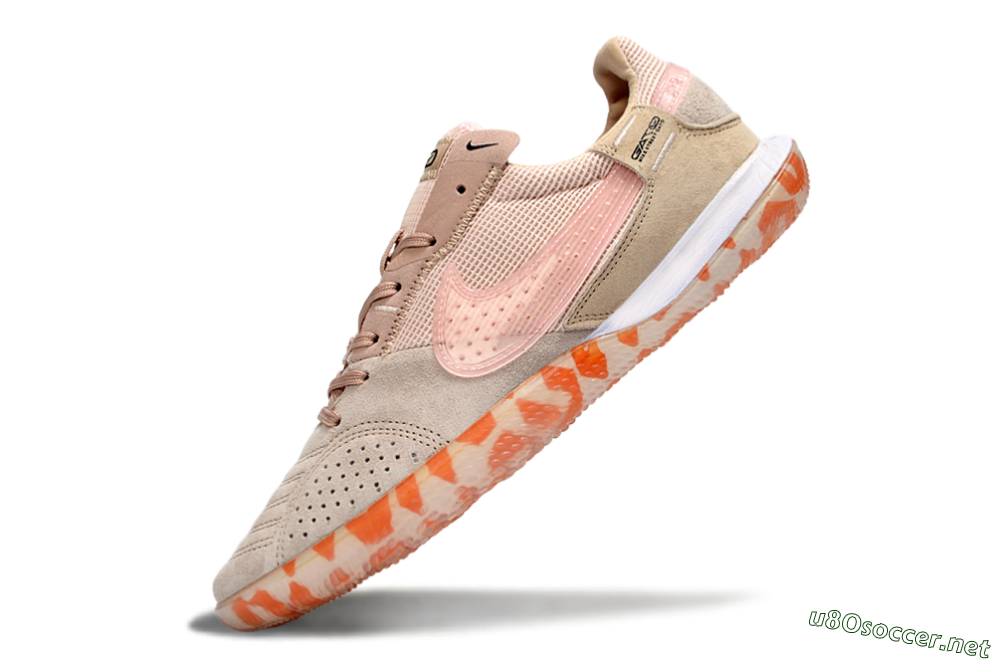 Unisex Nike Street Gato IC Football Shoes - Beige/Peachy Tone/Coral Accents 5