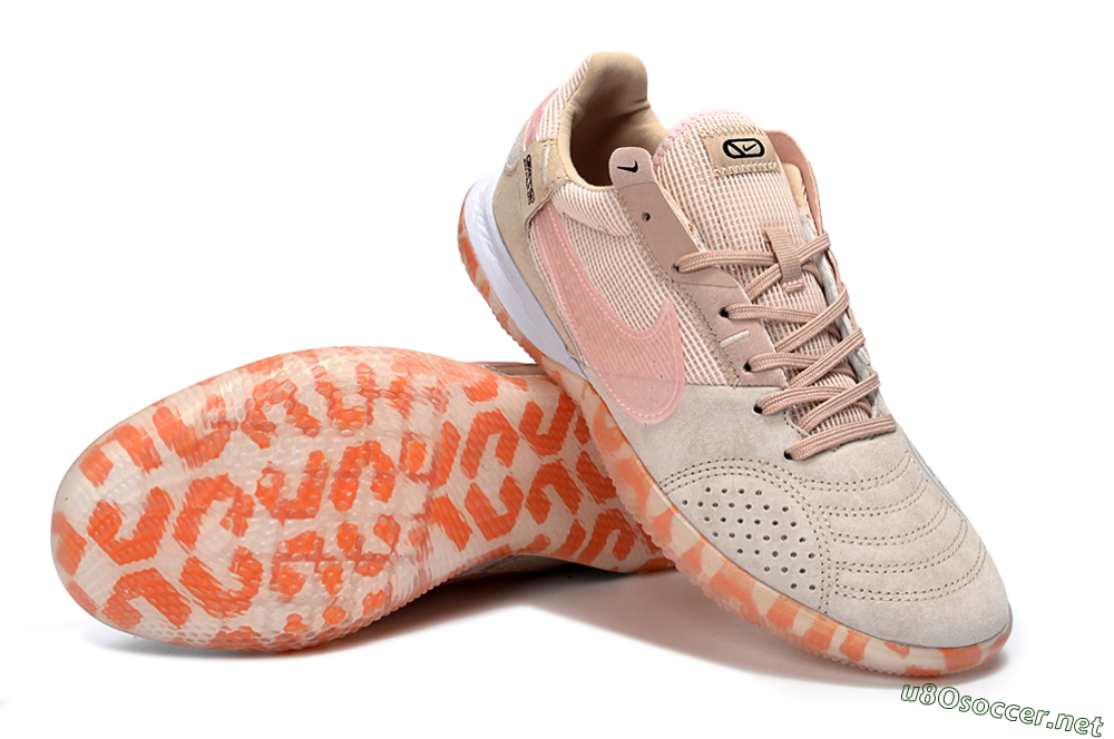 Unisex Nike Street Gato IC Football Shoes - Beige/Peachy Tone/Coral Accents 3