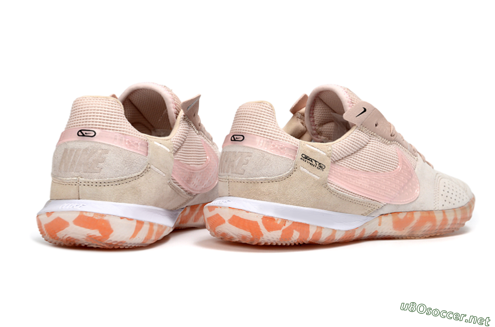 Unisex Nike Street Gato IC Football Shoes - Beige/Peachy Tone/Coral Accents 6