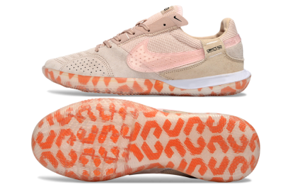 Unisex Nike Street Gato IC Football Shoes - Beige/Peachy Tone/Coral Accents