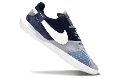 Unisex Nike Street Gato IC Football Shoes - Grey/Navy Blue/White