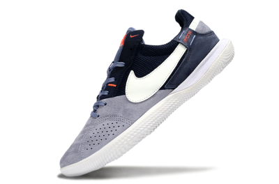 Unisex Nike Street Gato IC Football Shoes - Grey/Navy Blue/White