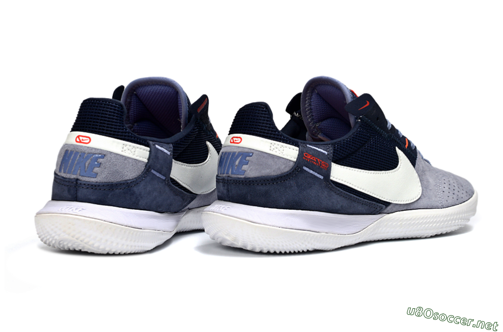 Unisex Nike Street Gato IC Football Shoes - Grey/Navy Blue/White 6