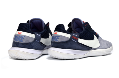 Unisex Nike Street Gato IC Football Shoes - Grey/Navy Blue/White