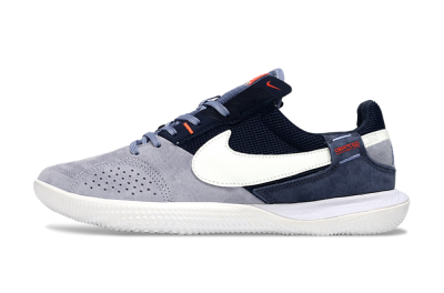Unisex Nike Street Gato IC Football Shoes - Grey/Navy Blue/White