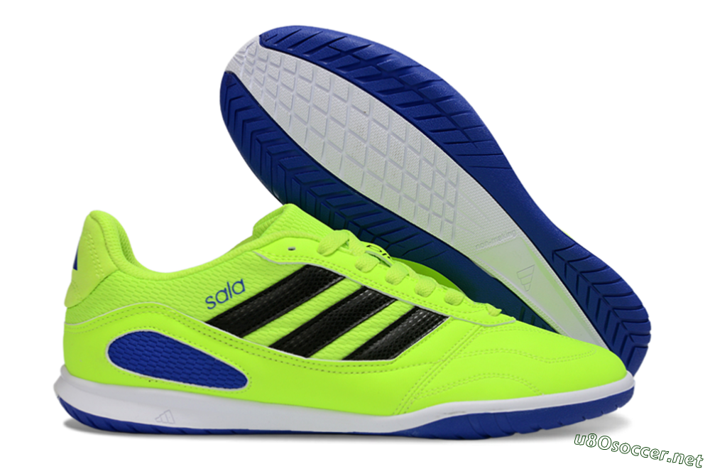 Men's Adidas Top Sala IC Football Shoes - Green/Bright Green/Deep Blue 2