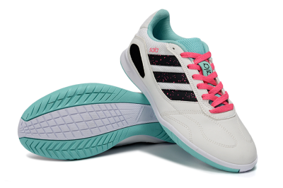 Men's Adidas Top Sala IC Football Shoes - White/Aqua Breeze/Pink Blast