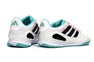 Men's Adidas Top Sala IC Football Shoes - White/Aqua Breeze/Pink Blast