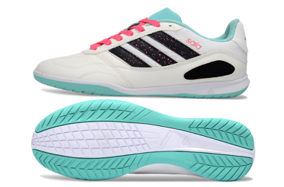 Men's Adidas Top Sala IC Football Shoes - White/Aqua Breeze/Pink Blast
