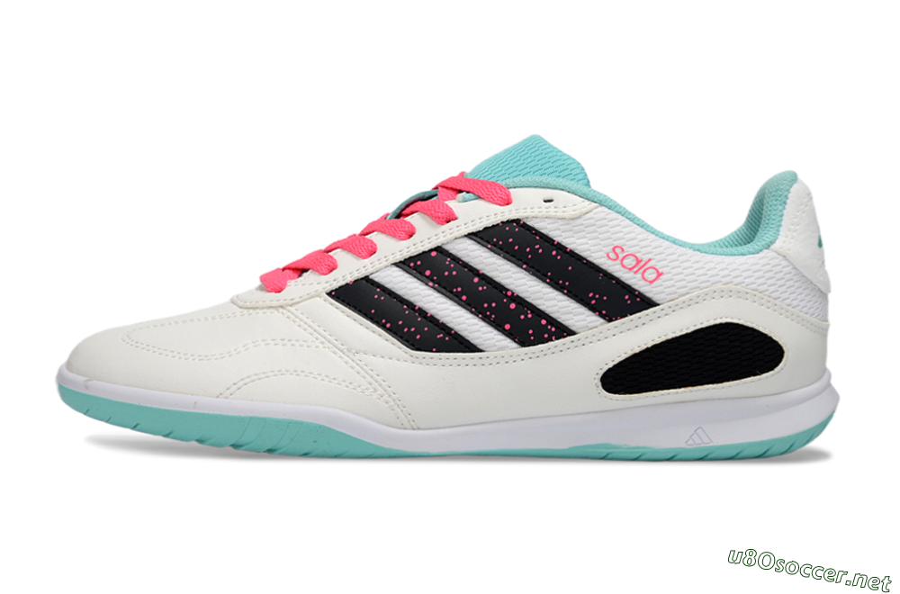 Men's Adidas Top Sala IC Football Shoes - White/Aqua Breeze/Pink Blast 0