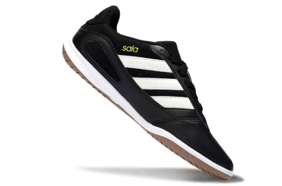 Men's Adidas Top Sala IC Football Shoes - Black/Lime Glow/Brown Suede