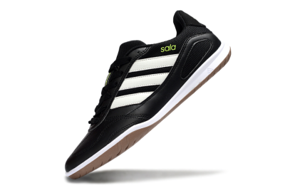 Men's Adidas Top Sala IC Football Shoes - Black/Lime Glow/Brown Suede