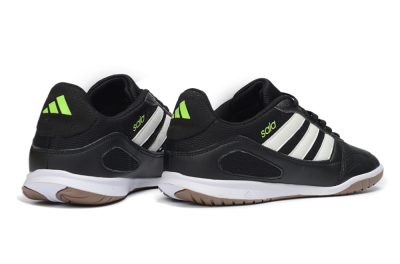 Men's Adidas Top Sala IC Football Shoes - Black/Lime Glow/Brown Suede