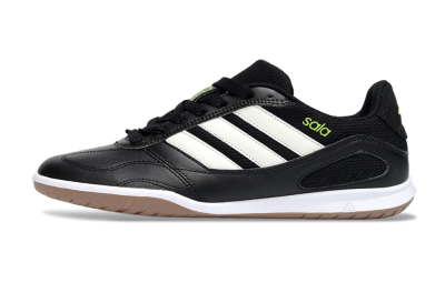 Men's Adidas Top Sala IC Football Shoes - Black/Lime Glow/Brown Suede