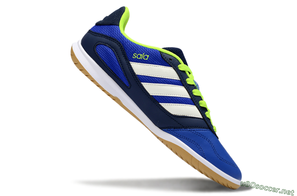 Men's Adidas Top Sala IC Football Shoes - Blue/Lime Green/White 4