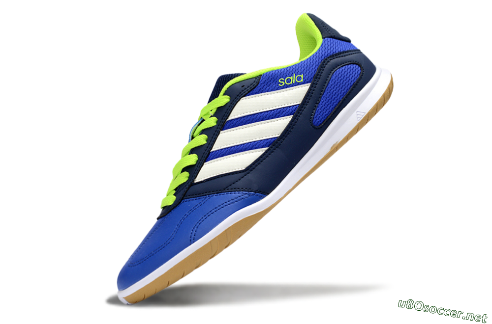 Men's Adidas Top Sala IC Football Shoes - Blue/Lime Green/White 5