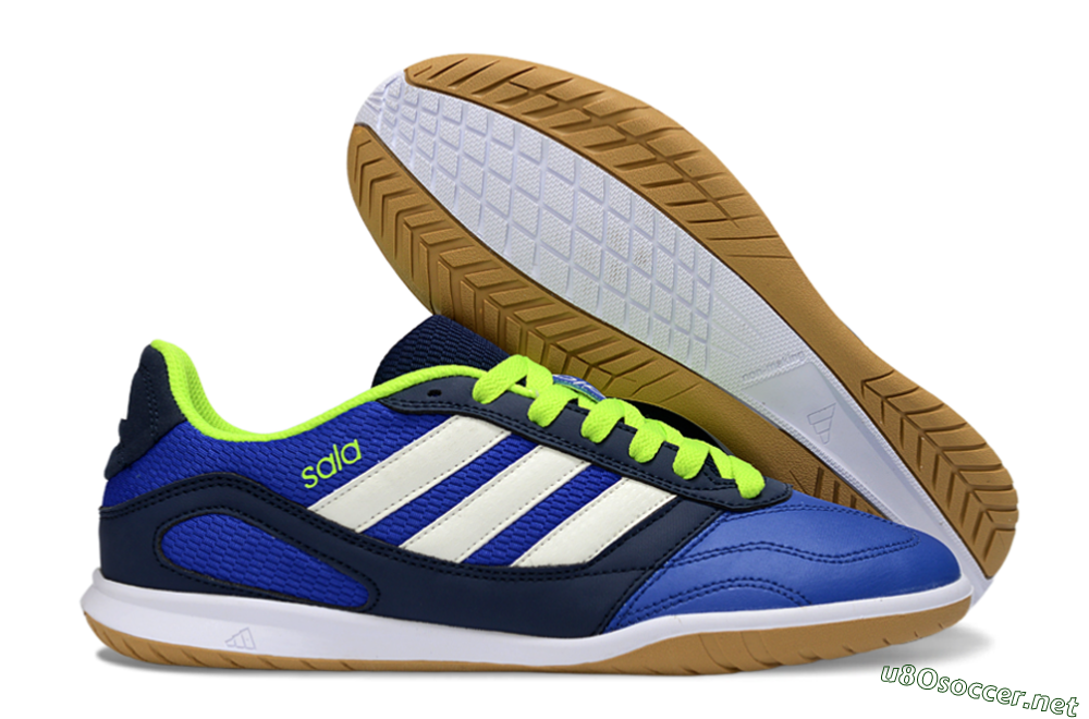 Men's Adidas Top Sala IC Football Shoes - Blue/Lime Green/White 2