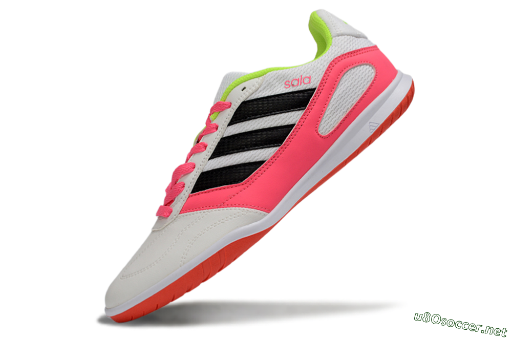Men's Adidas Top Sala IC Football Shoes - White/Neon Pink/Black 5