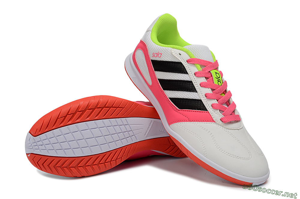 Men's Adidas Top Sala IC Football Shoes - White/Neon Pink/Black 3