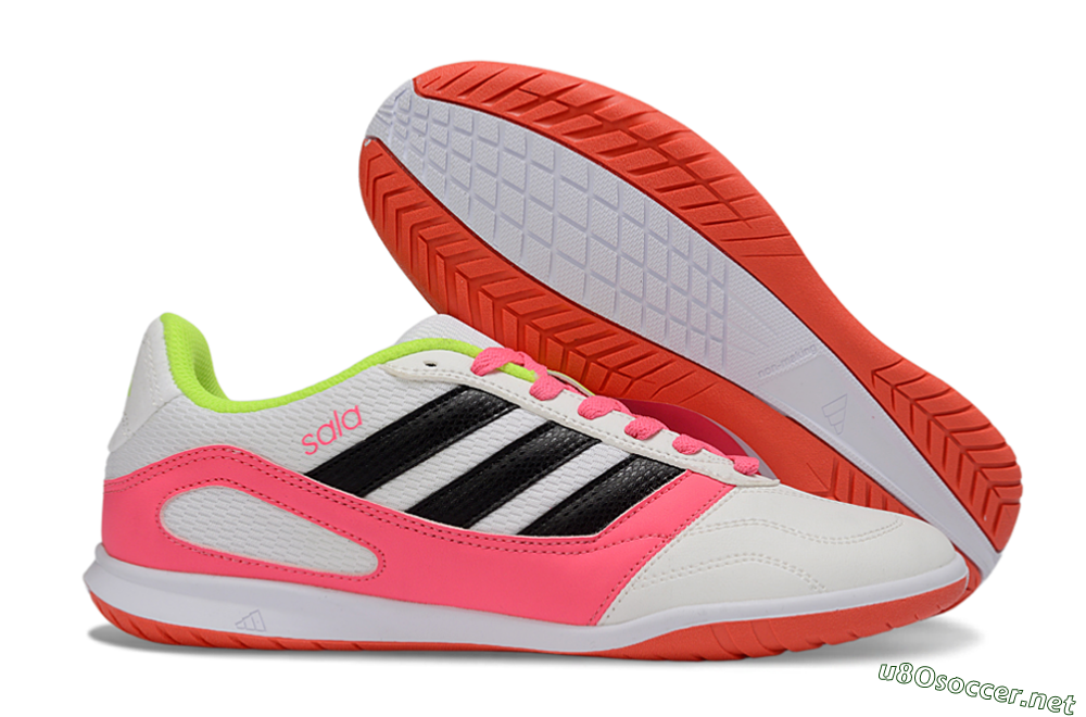 Men's Adidas Top Sala IC Football Shoes - White/Neon Pink/Black 2