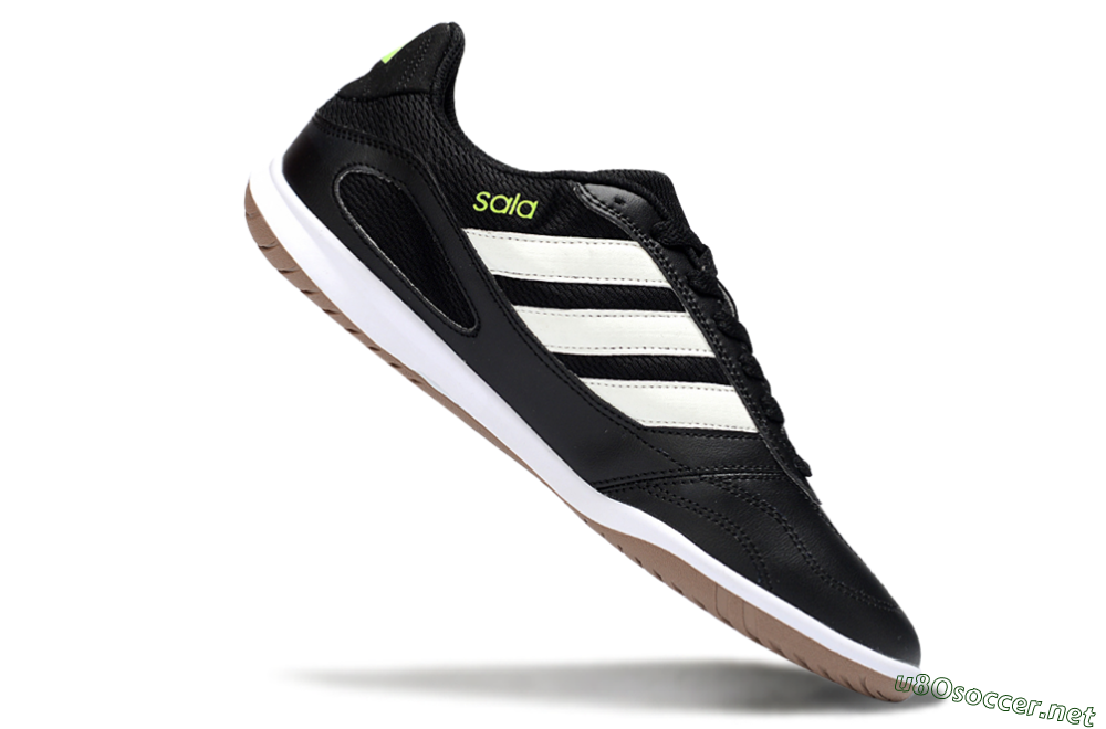 Men's Adidas Top Sala IC Football Shoes - Black/White/Glow Green 4