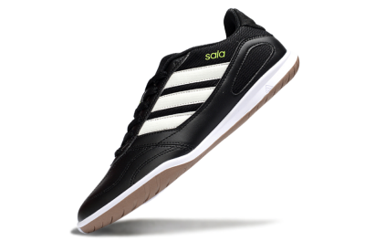 Men's Adidas Top Sala IC Football Shoes - Black/White/Glow Green