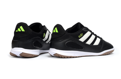 Men's Adidas Top Sala IC Football Shoes - Black/White/Glow Green