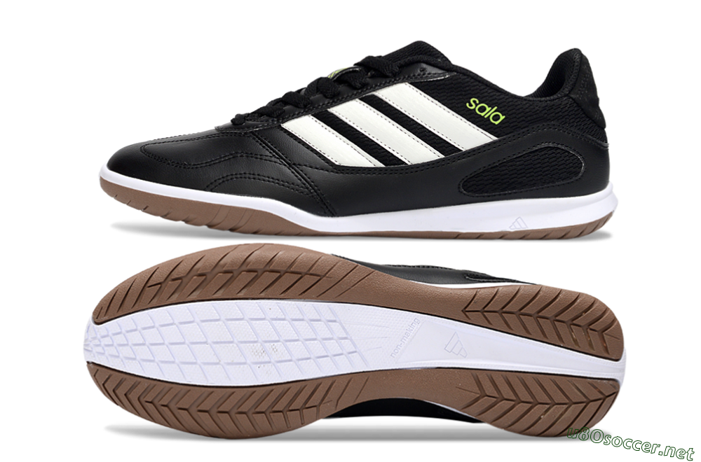 Men's Adidas Top Sala IC Football Shoes - Black/White/Glow Green 1
