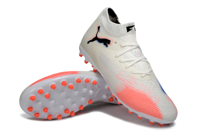 Men's Puma Future 8 Ultimate MG Football Boots - White/Electric Coral/Black