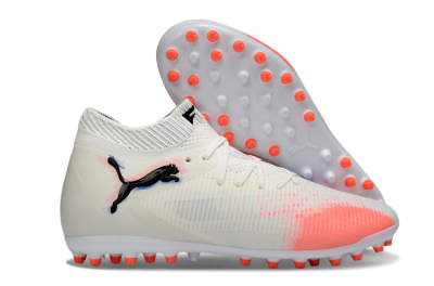 Men's Puma Future 8 Ultimate MG Football Boots - White/Electric Coral/Black