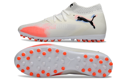 Men's Puma Future 8 Ultimate MG Football Boots - White/Electric Coral/Black
