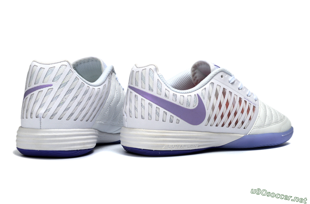 Unisex Nike Lunar Gato 2 IC Football Shoes - White/Lavender Bliss/Soft Lilac 6