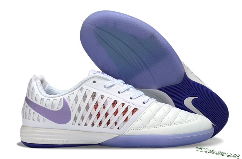 Unisex Nike Lunar Gato 2 IC Football Shoes - White/Lavender Bliss/Soft Lilac 2