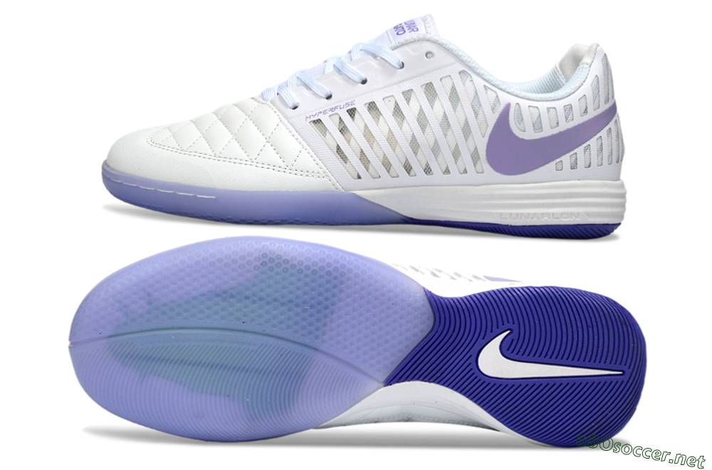 Unisex Nike Lunar Gato 2 IC Football Shoes - White/Lavender Bliss/Soft Lilac 1