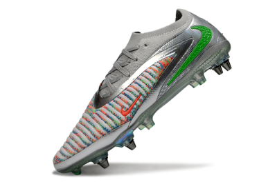 Unisex Nike Phantom 6 Low Elite SG Football Boots - Gray/Electric Green/Orange Burst