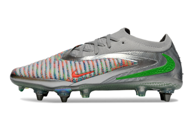 Unisex Nike Phantom 6 Low Elite SG Football Boots - Gray/Electric Green/Orange Burst