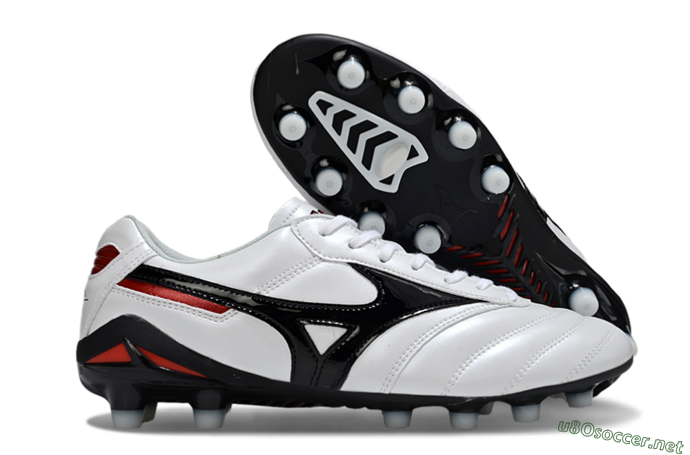 Men's Mizuno Morelia Neo 2 FG Football Boots - White/Crimson Black/Crimson White 2