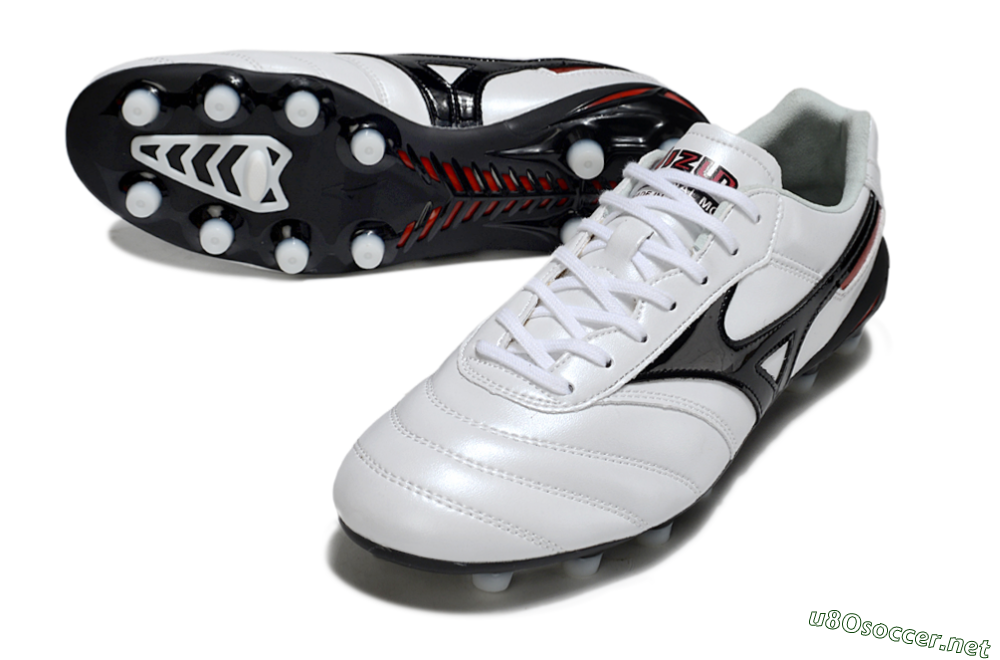 Men's Mizuno Morelia Neo 2 FG Football Boots - White/Crimson Black/Crimson White 3